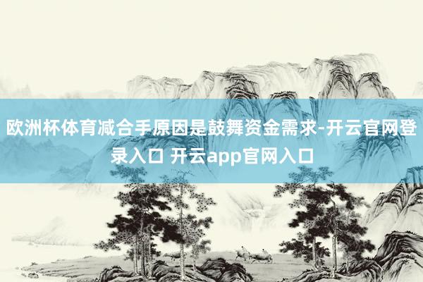 欧洲杯体育减合手原因是鼓舞资金需求-开云官网登录入口 开云app官网入口
