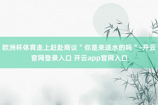 欧洲杯体育走上赶赴商议＂你是来送水的吗＂-开云官网登录入口 开云app官网入口