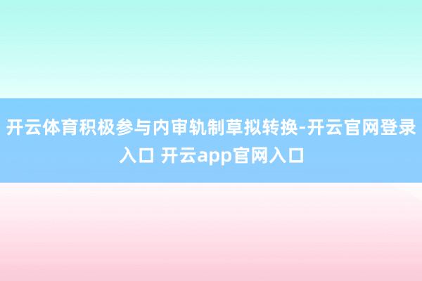 开云体育积极参与内审轨制草拟转换-开云官网登录入口 开云app官网入口