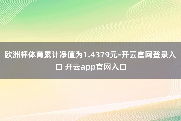 欧洲杯体育累计净值为1.4379元-开云官网登录入口 开云app官网入口