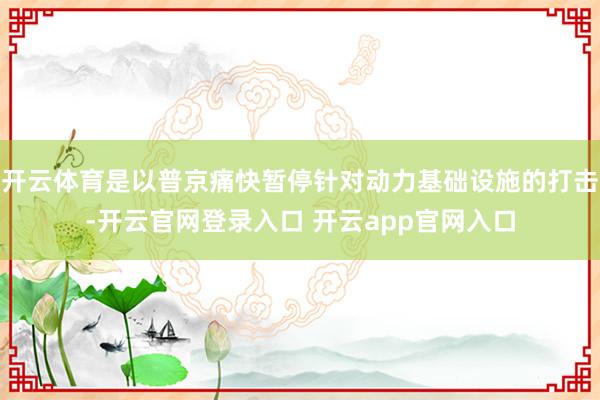 开云体育是以普京痛快暂停针对动力基础设施的打击-开云官网登录入口 开云app官网入口