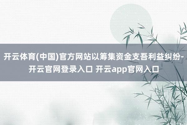开云体育(中国)官方网站以筹集资金支吾利益纠纷-开云官网登录入口 开云app官网入口