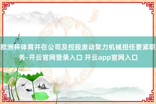 欧洲杯体育并在公司及控股激动聚力机械担任要紧职务-开云官网登录入口 开云app官网入口