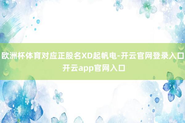 欧洲杯体育对应正股名XD起帆电-开云官网登录入口 开云app官网入口